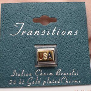 "USA" CHARM 24 KT GOLD PLATED